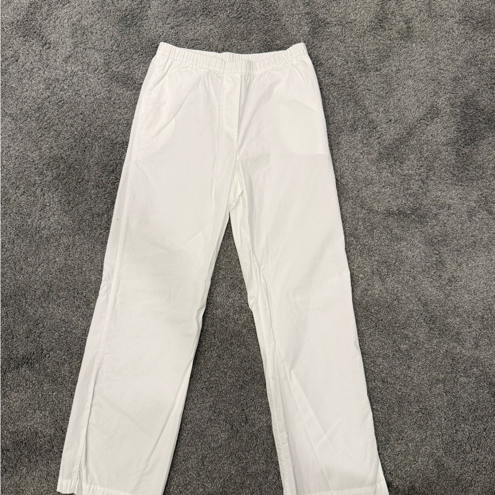 White Elastic Waist Pants